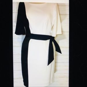 NWT London Times colorblock black and white dress
